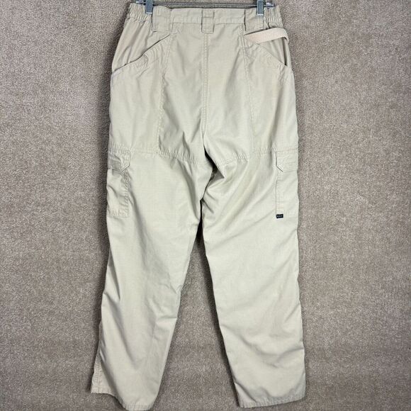 5.11 Tactical Cargo Pants Mens Size 34 x 34 Khaki Straight Elastic Waist Ripstop - Picture 8 of 12